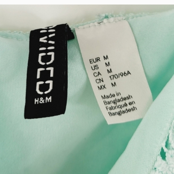 DIVIDED H&M Lace Mint Green Tank Top Size Medium - Picture 3 of 3
